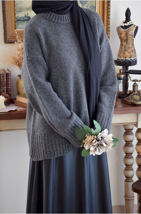 Oversize Triko Kazak Antrasit