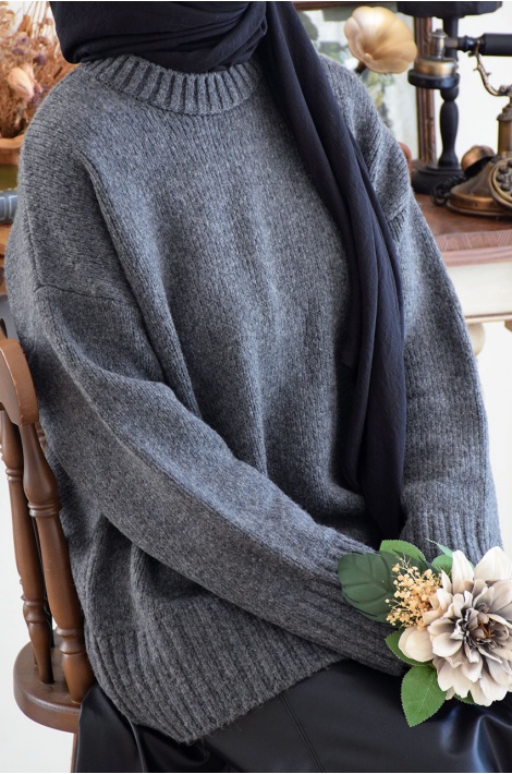 Oversize Triko Kazak Antrasit