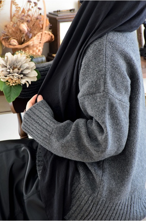 Oversize Triko Kazak Antrasit