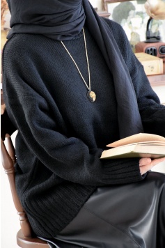 Oversize Triko Kazak Siyah