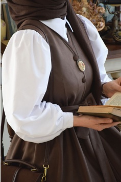 Düğmeli Jile Kahverengi