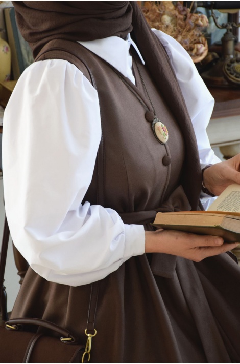 Düğmeli Jile Kahverengi