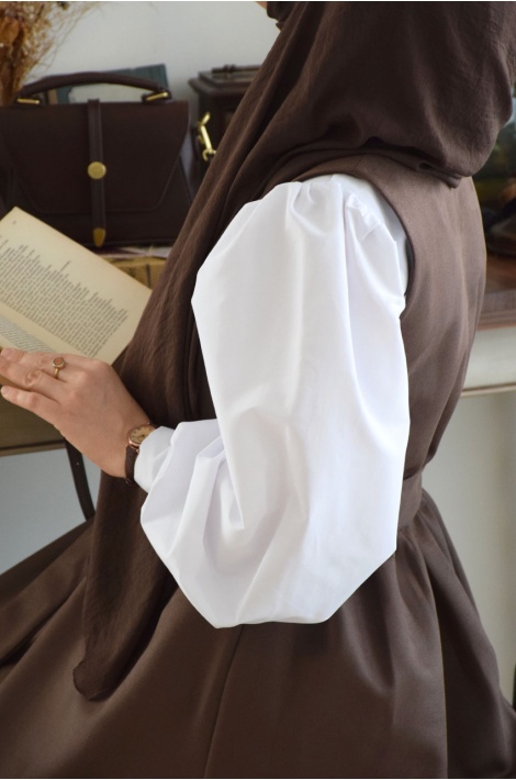 Düğmeli Jile Kahverengi