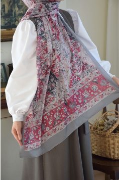 Vual Şal Gri-Pembeli