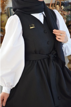 Düğmeli Jile Siyah