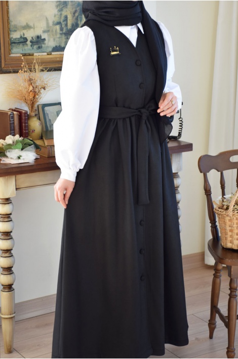 Düğmeli Jile Siyah