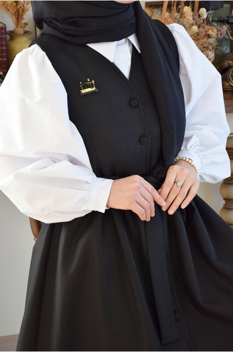 Düğmeli Jile Siyah