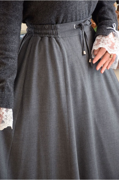 Pamuklu Etek Gri Renk