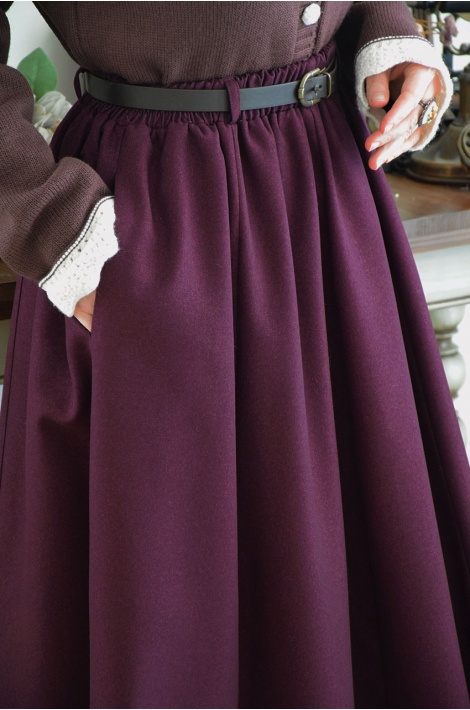 Kemerli Etek Mürdüm Rengi