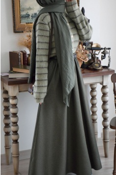 Kemerli Yün Etek Yeşil