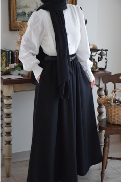 Kemerli Yün Etek Siyah