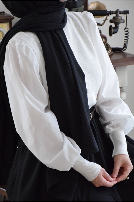 Kemerli Yün Etek Siyah