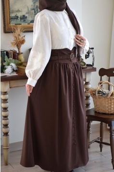 Vintage Etek Kahverengi (Çizgili)