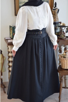 Vintage Etek Siyah (Çizgili)