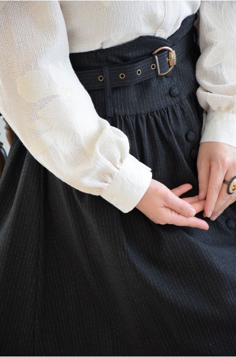 Vintage Etek Siyah (Çizgili)