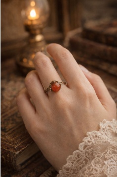 Doğal Taş Yüzük Kırmızı