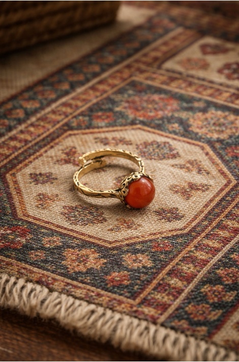 Doğal Taş Yüzük Kırmızı