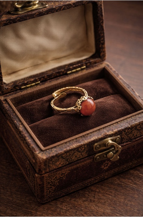 Doğal Taş Yüzük Kırmızı