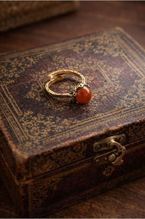 Doğal Taş Yüzük Kırmızı