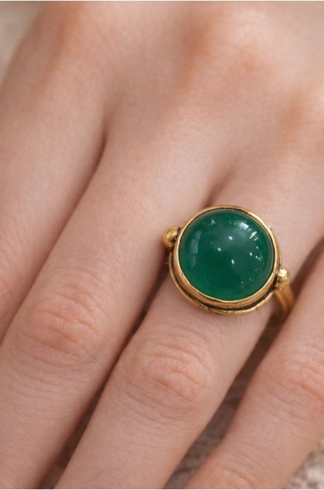 Doğal Taş Yüzük Büyük Yeşil