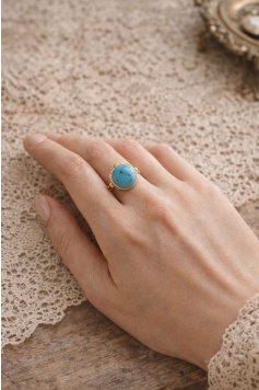 Doğal Taş Yüzük Büyük Turkuaz