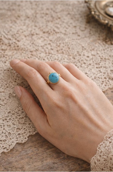 Doğal Taş Yüzük Büyük Turkuaz