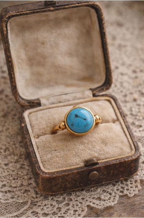 Doğal Taş Yüzük Büyük Turkuaz