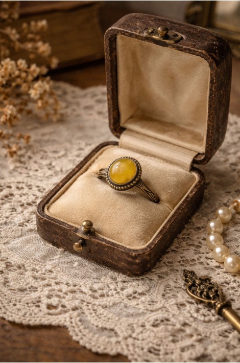 Doğal Taş Yüzük Sarı