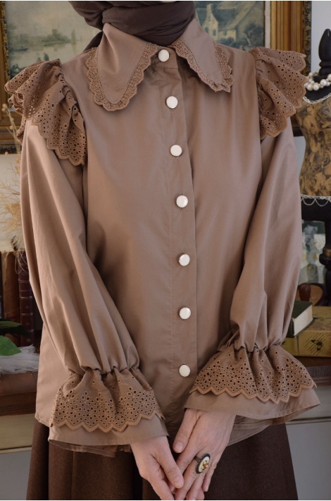 Elegant Gömlek Kahverengi