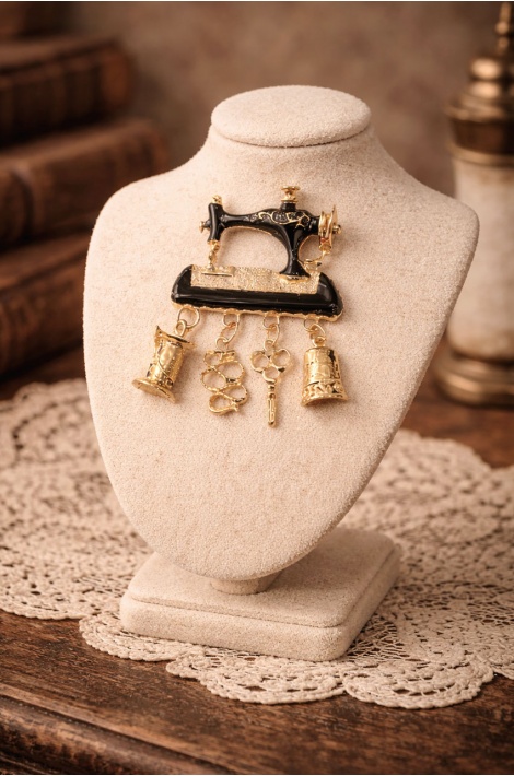 Vintage Dikiş Makinası Broş