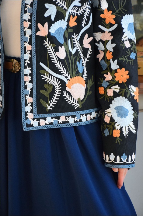 Parçalı Model Etek Mavi