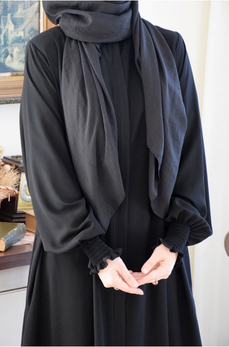 Kolları Gipeli Fermuarlı Ferace