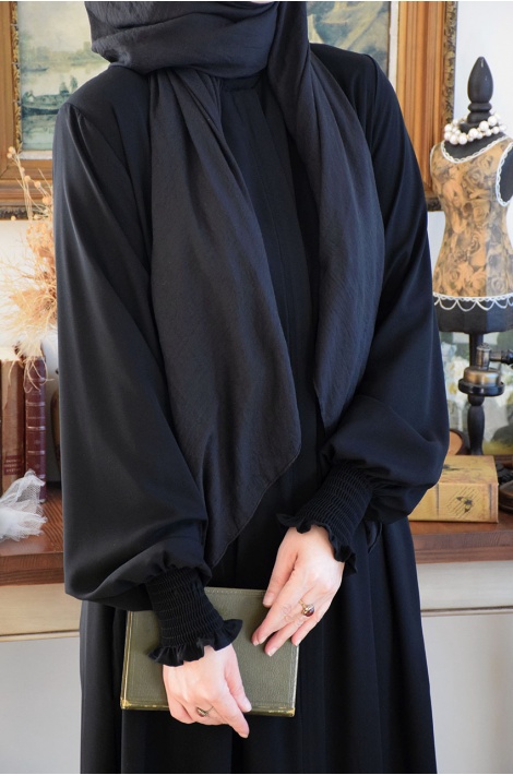 Kolları Gipeli Fermuarlı Ferace