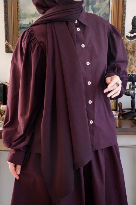 Etek-Gömlek Takım Bordo