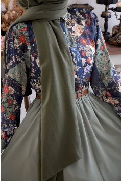 Çiçekli Saten Gömlek