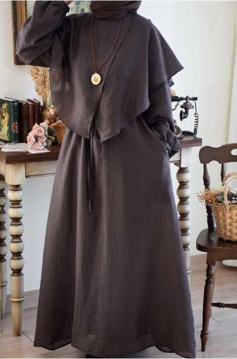 Hijab Elbise Kahverengi