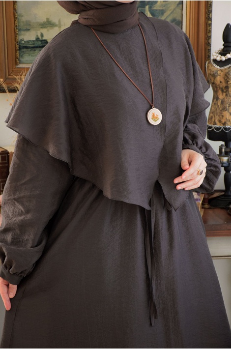Hijab Elbise Kahverengi