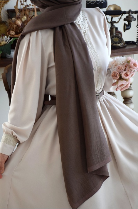 Parçalı Model Etek Bej