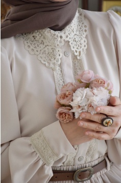 Hanım Hanımcık Gömlek Bej