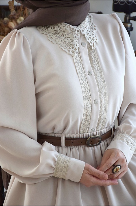 Hanım Hanımcık Gömlek Bej