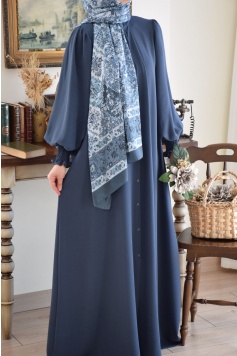 Prenses Model Ferace Mat İndigo Mavi