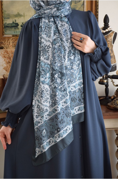 Prenses Model Ferace Mat İndigo Mavi