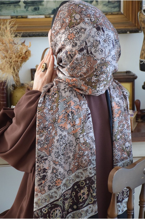 Vual Şal Kahve-Siyah