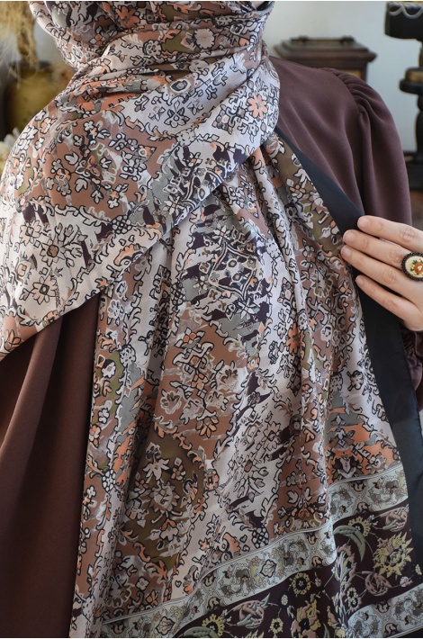 Vual Şal Kahve-Siyah