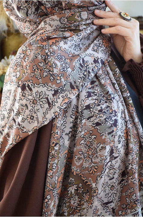 Vual Şal Kahve-Siyah