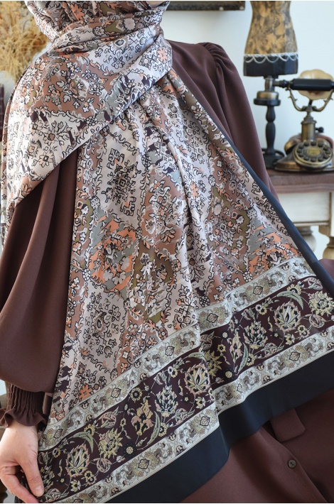 Vual Şal Kahve-Siyah