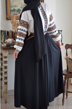 Parçalı Model Etek Siyah