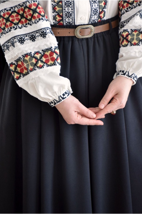 Parçalı Model Etek Siyah