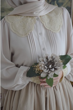 Fisto Yakalı Zarif Gömlek Bej