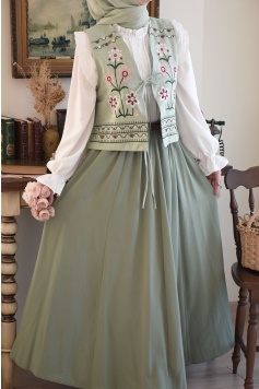 Parçalı Model Etek Mint